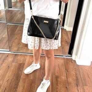 Kate Spade Bixby Place River Shoulder Bag Convertible Chain Handle Black NWT